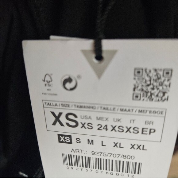 Zara Black Cut Out Lace Up Back Mini Dress Long-Sleeve - Picture 7 of 7